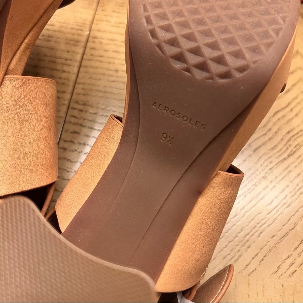 NWT NIB Aerosoles Camera Comfortable Women’s Platform Sandal in Nude Leather 9.5 - Picture 13 of 16